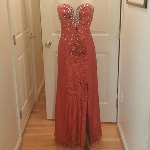 Grace Karin NWT Red Beaded Sequins Prom Dress Sz16
